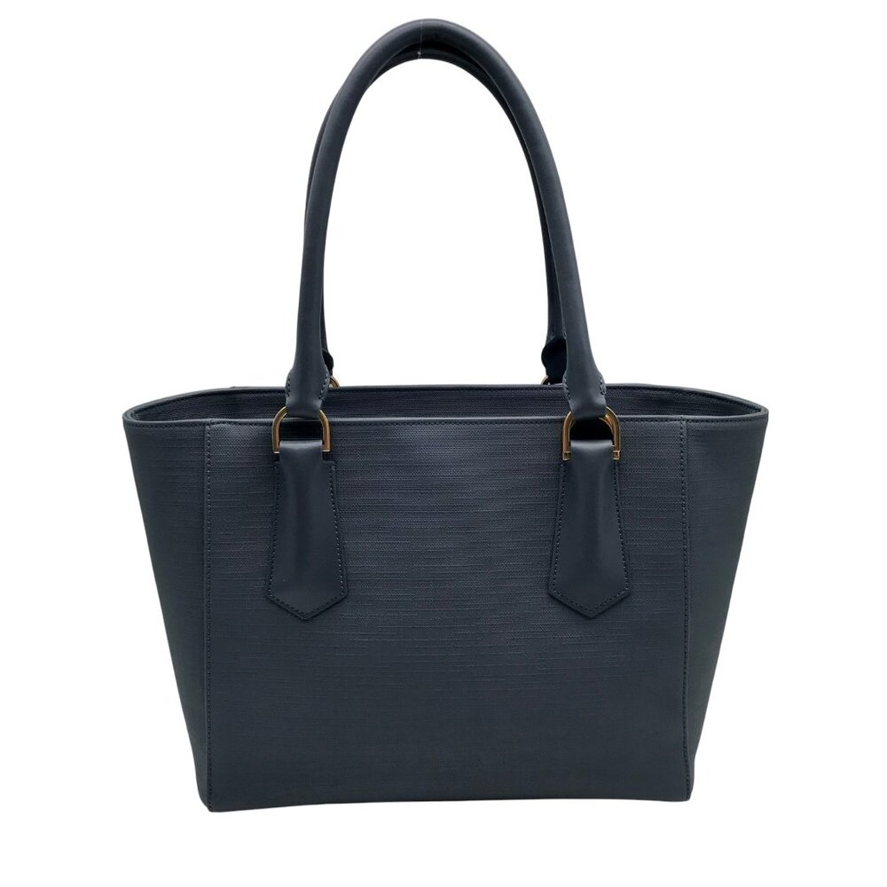 Dagne Dover Grey And Blue Coated Canvas Legend Tote Bag With Wallet